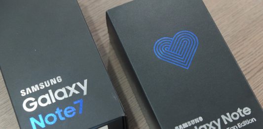 Note 7 kutusu vs Note Fan Editon